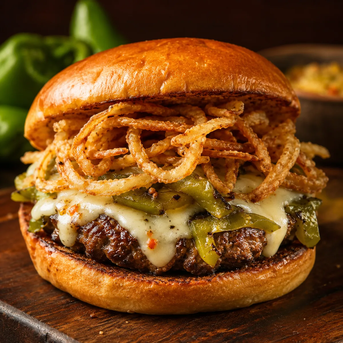 Hatch green chile burger