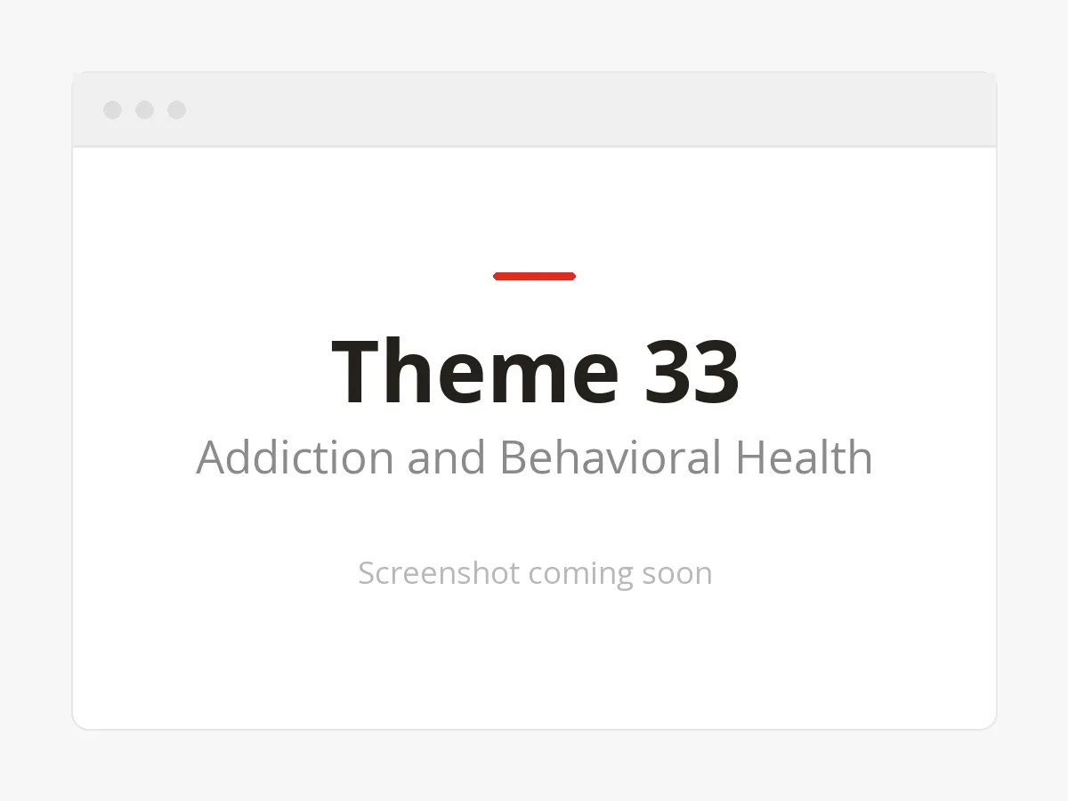 Theme 33 Addiction and Behavioral Health website design preview