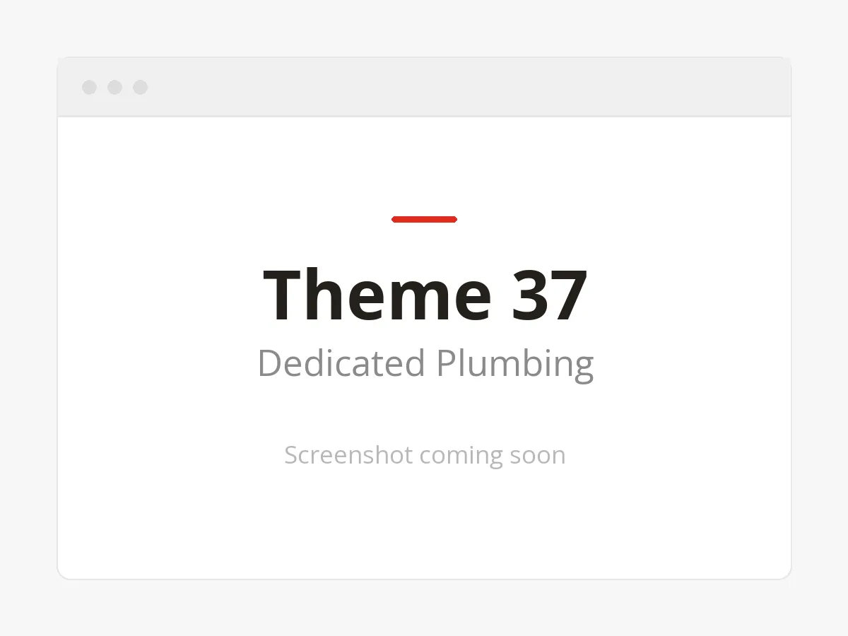 Theme 37 Dedicated Plumbing website design preview