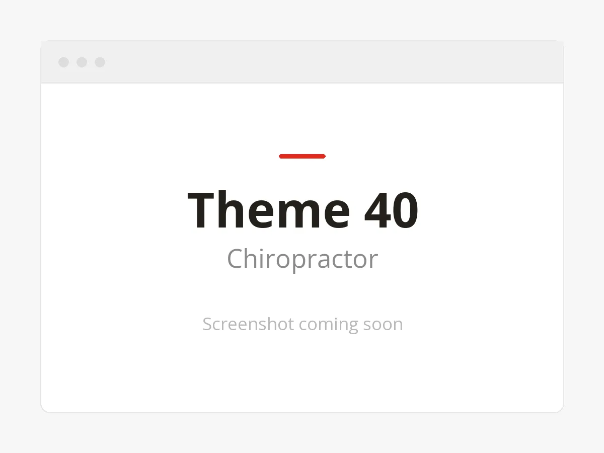 Theme 40 Chiropractor website design preview
