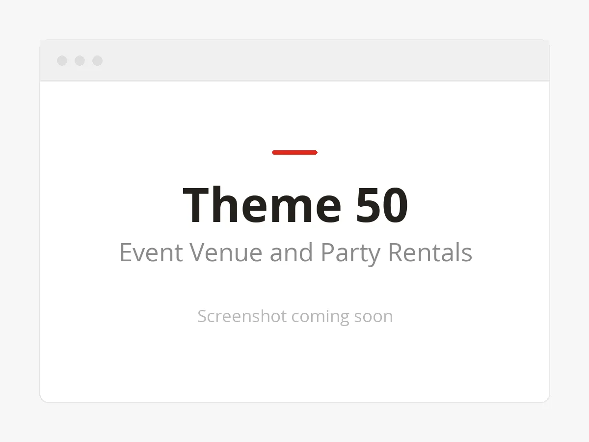 Theme 50 Event Venue and Party Rentals website design preview